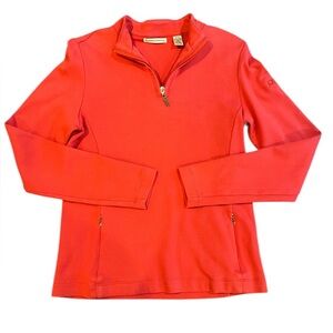 Red Quarter-Zip Pullover Fairway & Greene. Size Med. Pima Cotton.